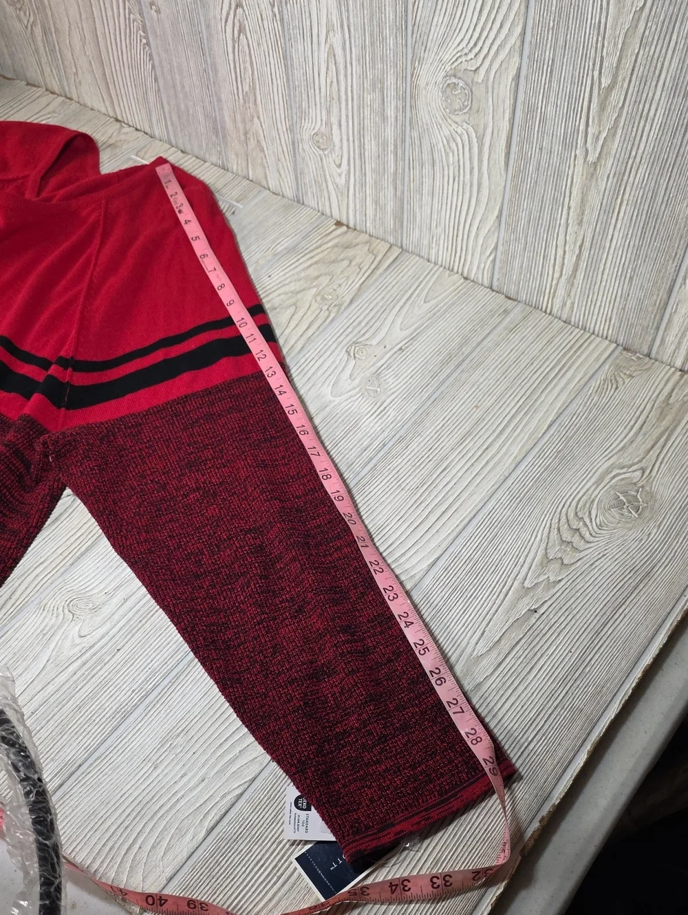 Karen Scott Red and Black Colorblock Tunic Sweater Womens Plus Size 3X NWT